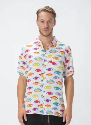 Holiday Short-Sleeve Shirt Eyes Print - Sale