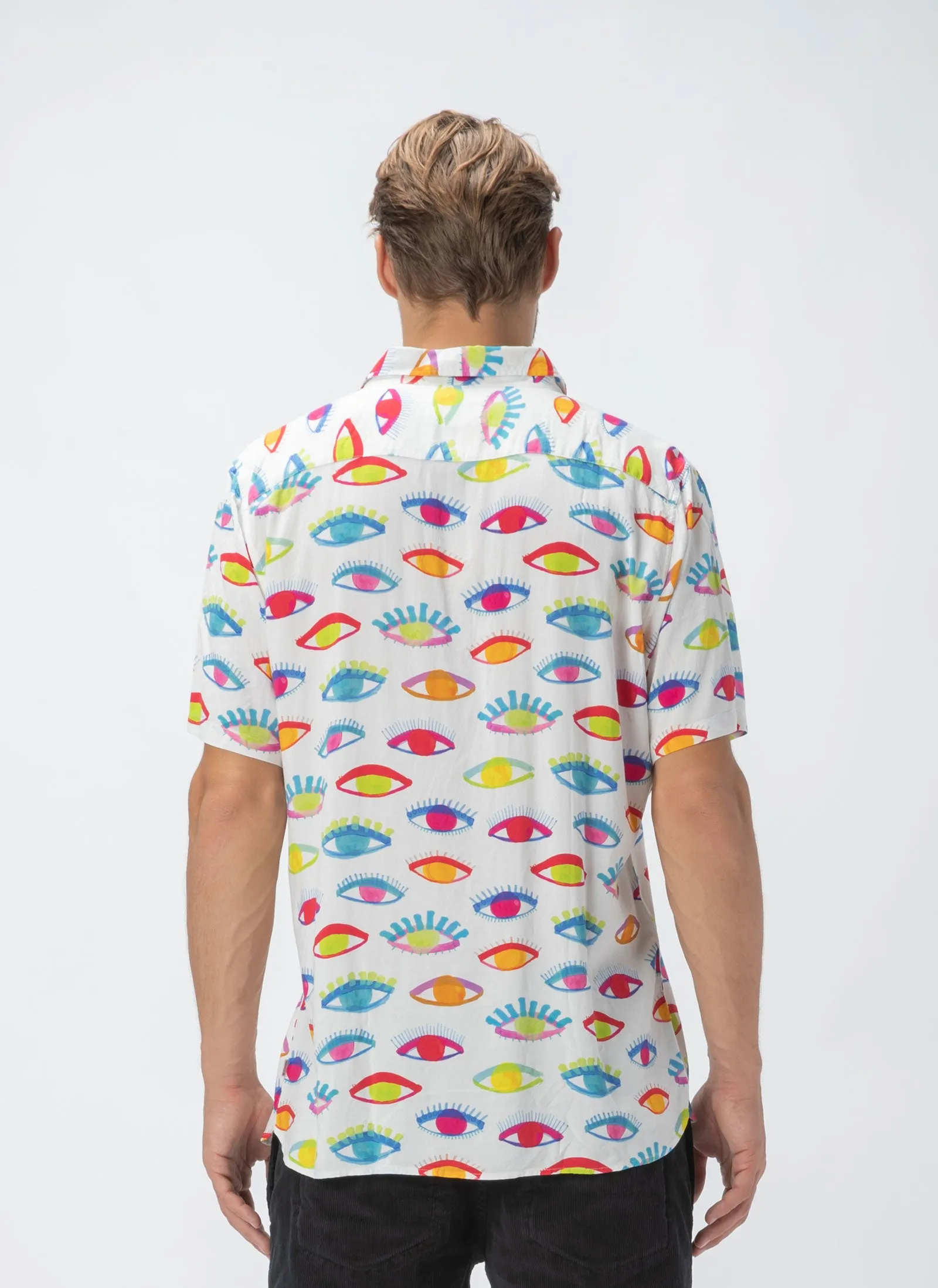 Holiday Short-Sleeve Shirt Eyes Print - Sale