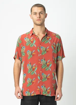 Holiday Short-Sleeve Shirt Red Parrot