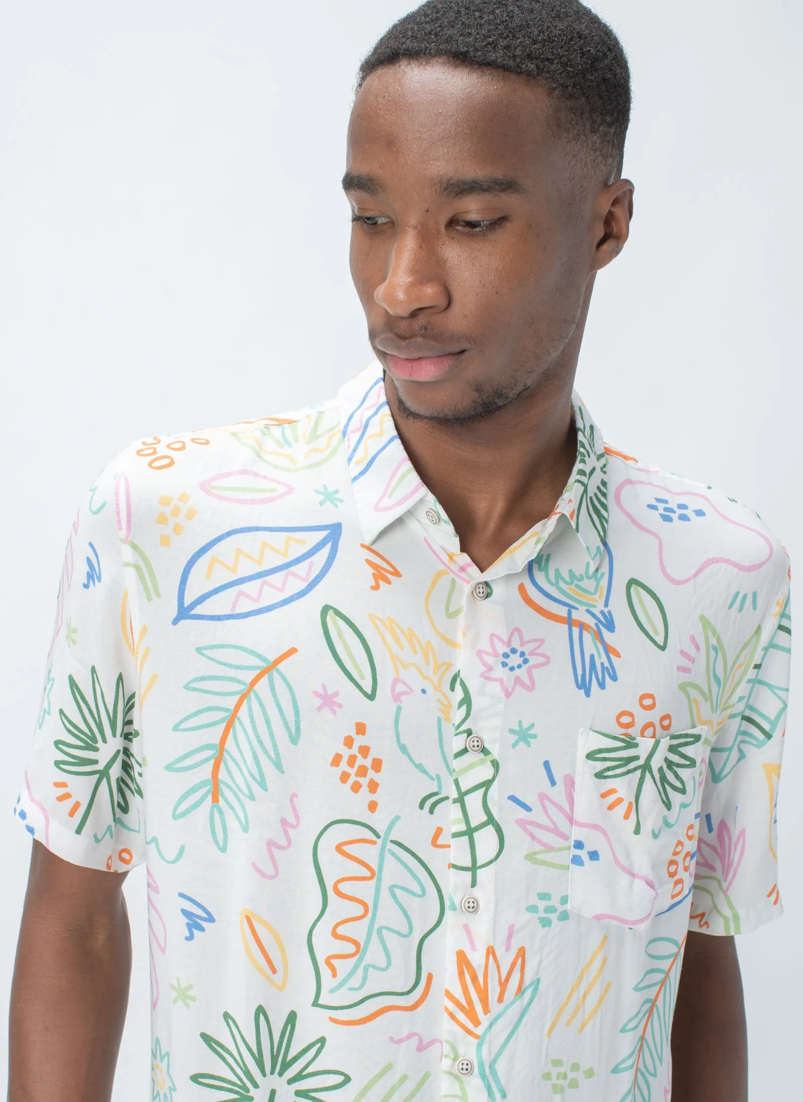 Holiday Short-Sleeve Shirt White Summer