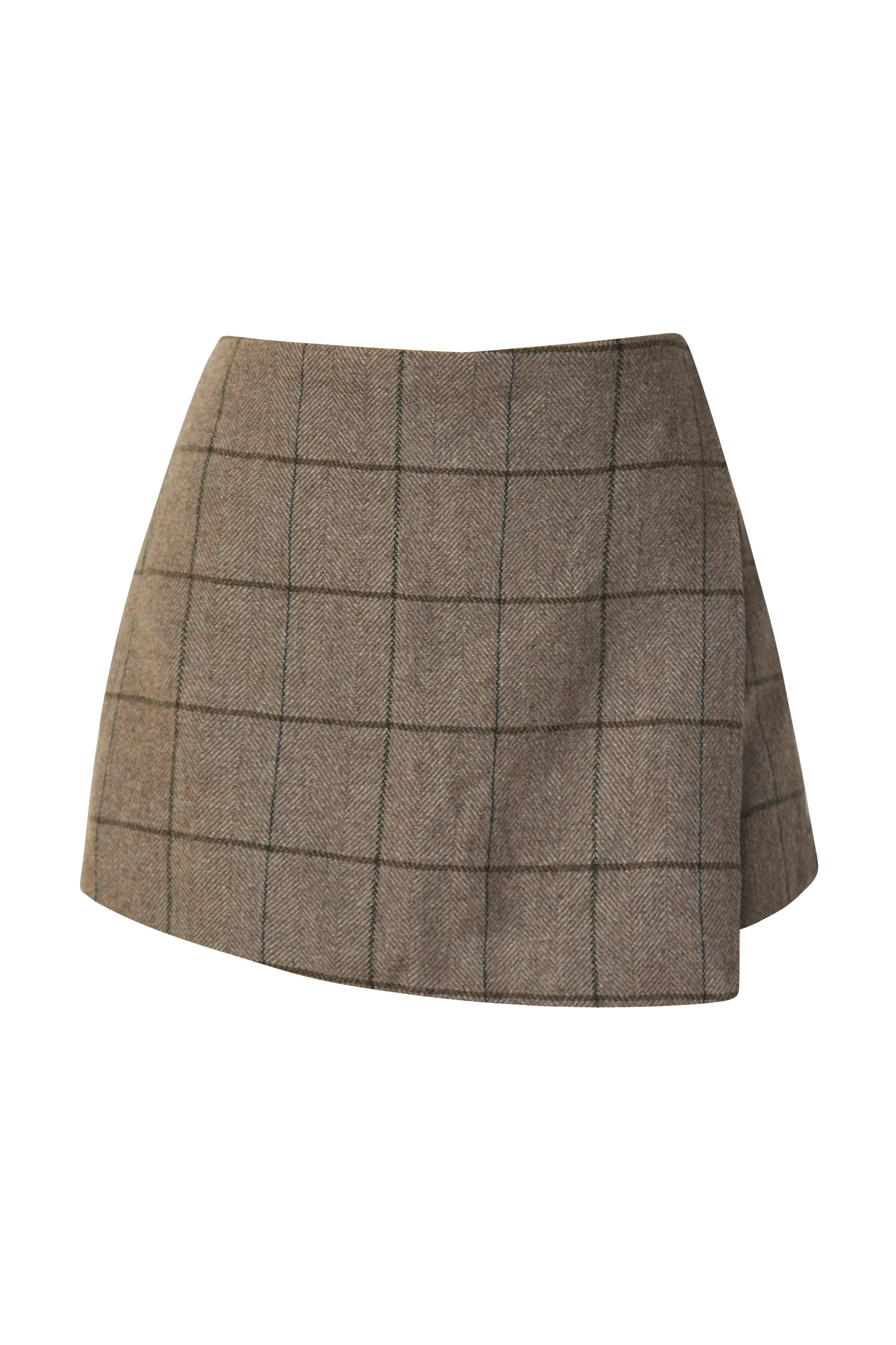 Holland Khaki Plaid Skort