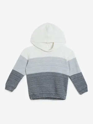 HOP Kids Charcoal Striped Hooded T-Shirt