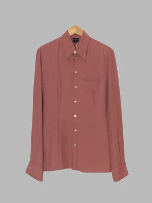 Jean Paul Gaultier Homme 1990s antique rose nylon shirt with pearl buttons - 48