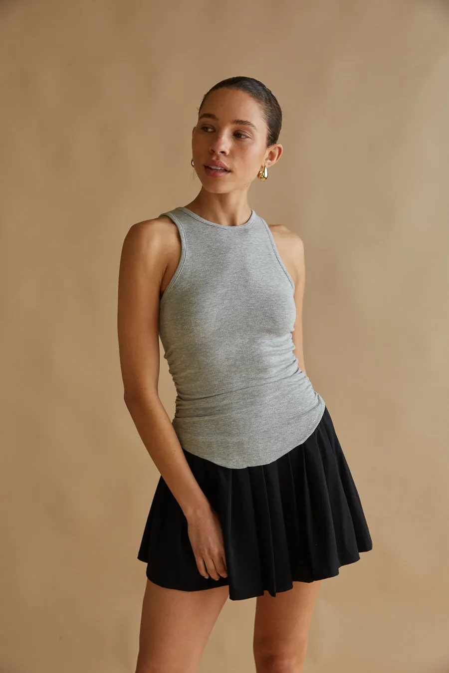 Juno Ruched Ribbed Tank Top