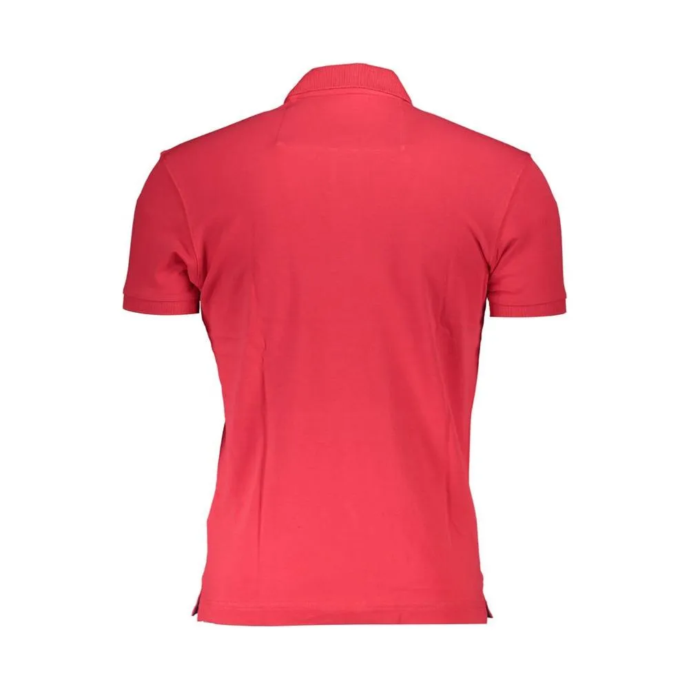 La Martina Red Cotton Men Polo Shirt