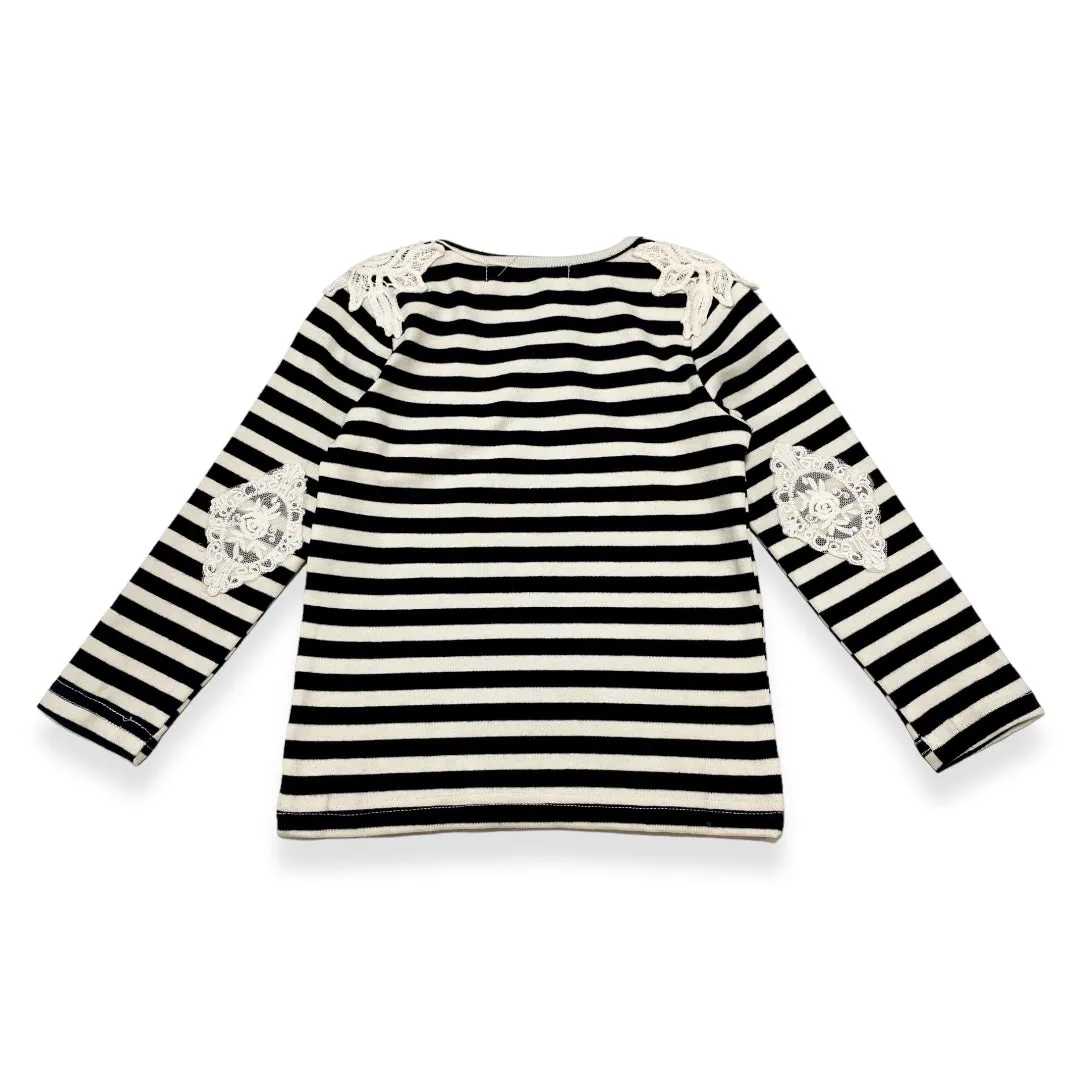 Lace Patch Stripe Top