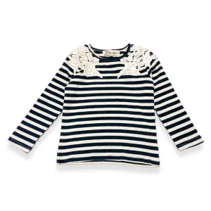 Lace Patch Stripe Top