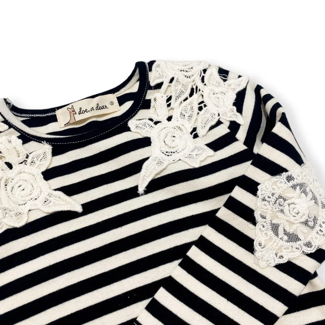 Lace Patch Stripe Top