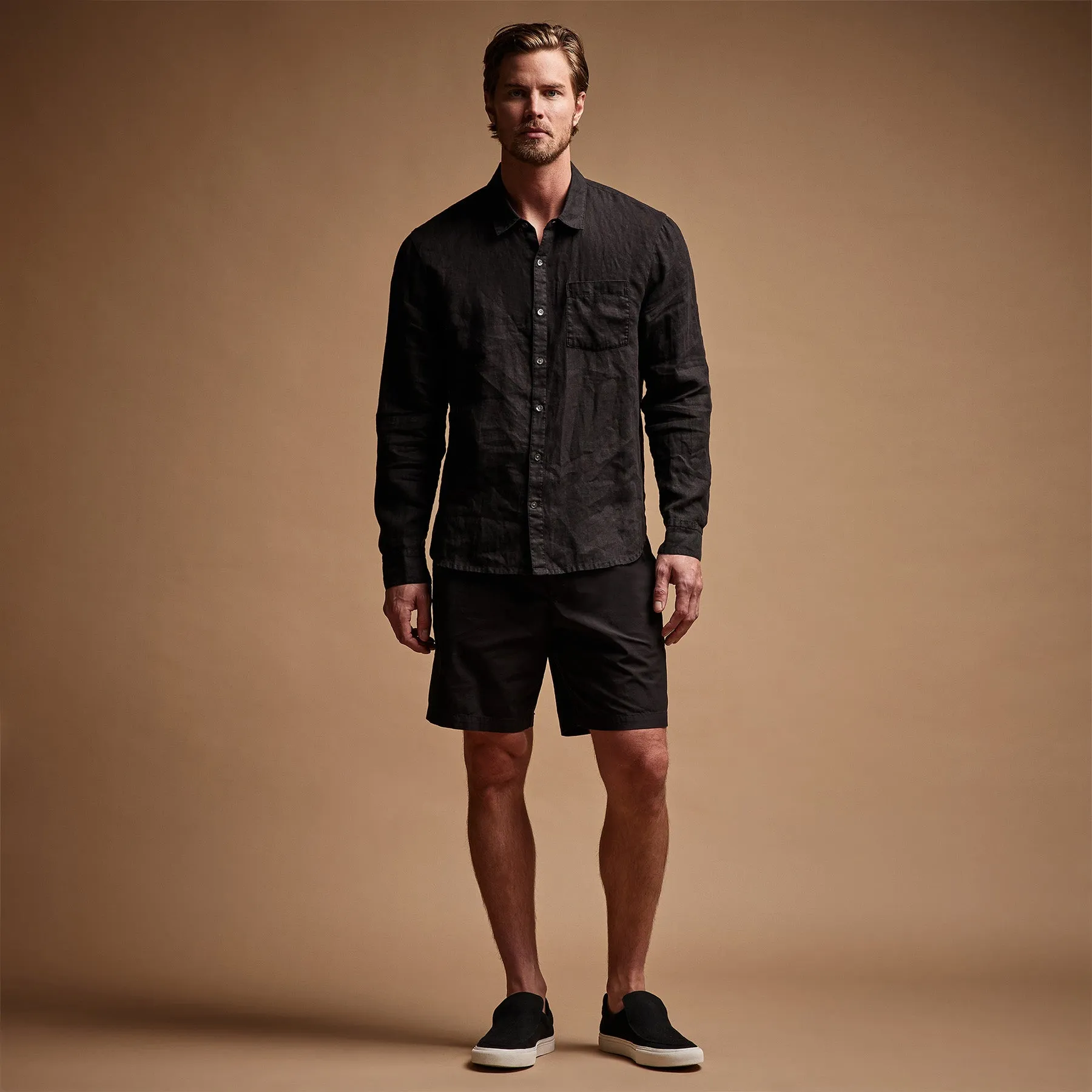 Lightweight Linen Shirt - Black