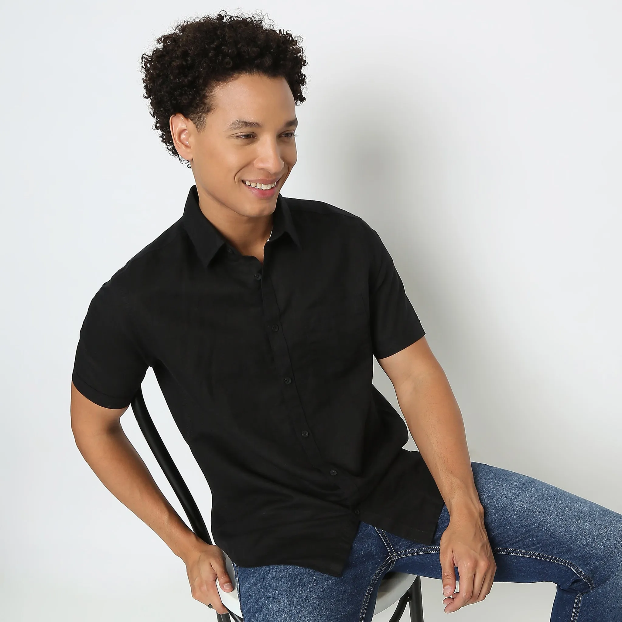 Linen Rich - Premium Natural All Year - Regular Fit Solid Shirt