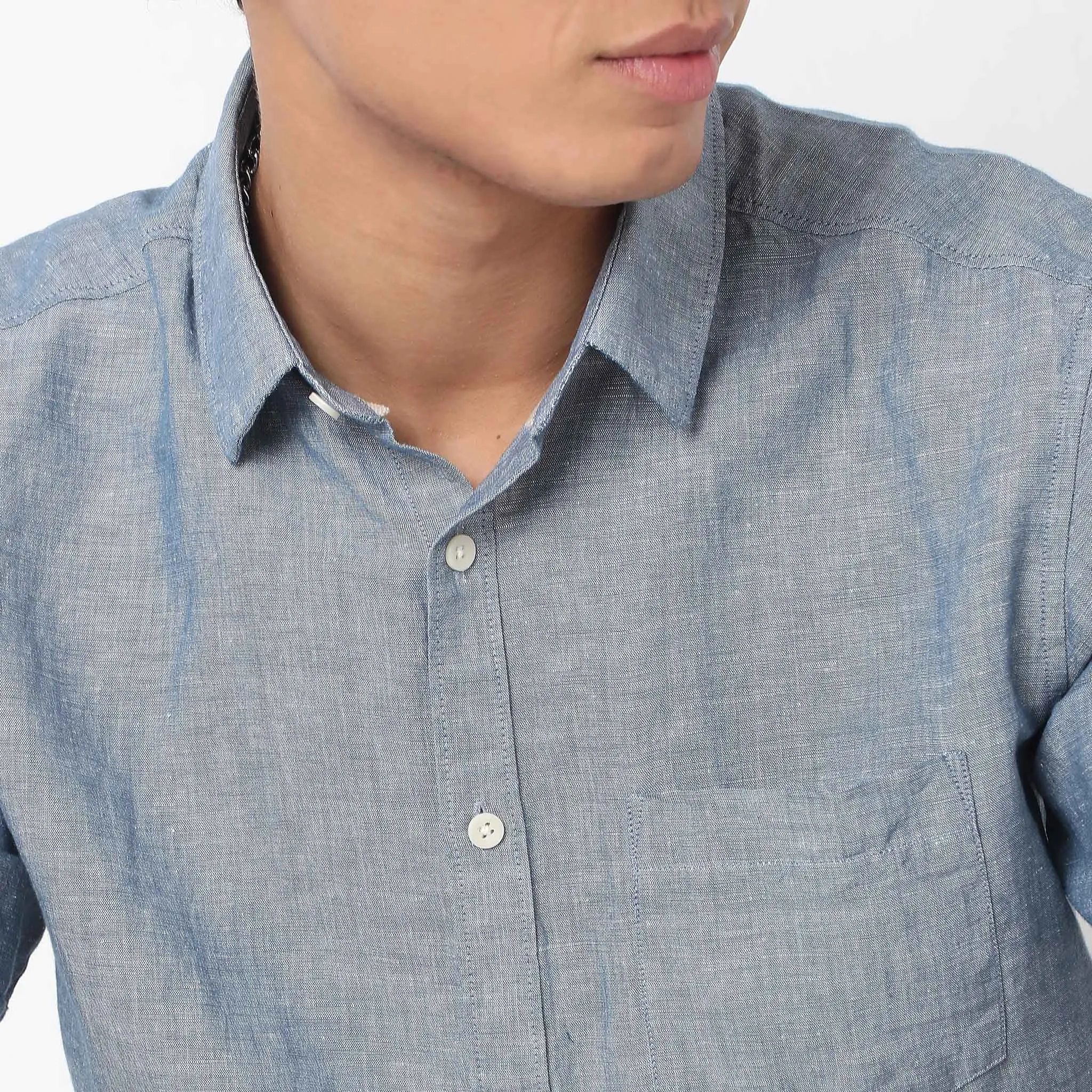 Linen Rich - Premium Natural All Year - Regular Fit Solid Shirt