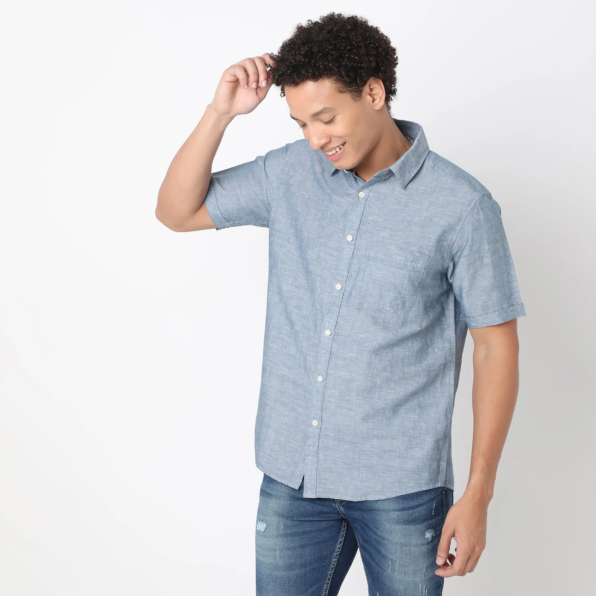 Linen Rich - Premium Natural All Year - Regular Fit Solid Shirt