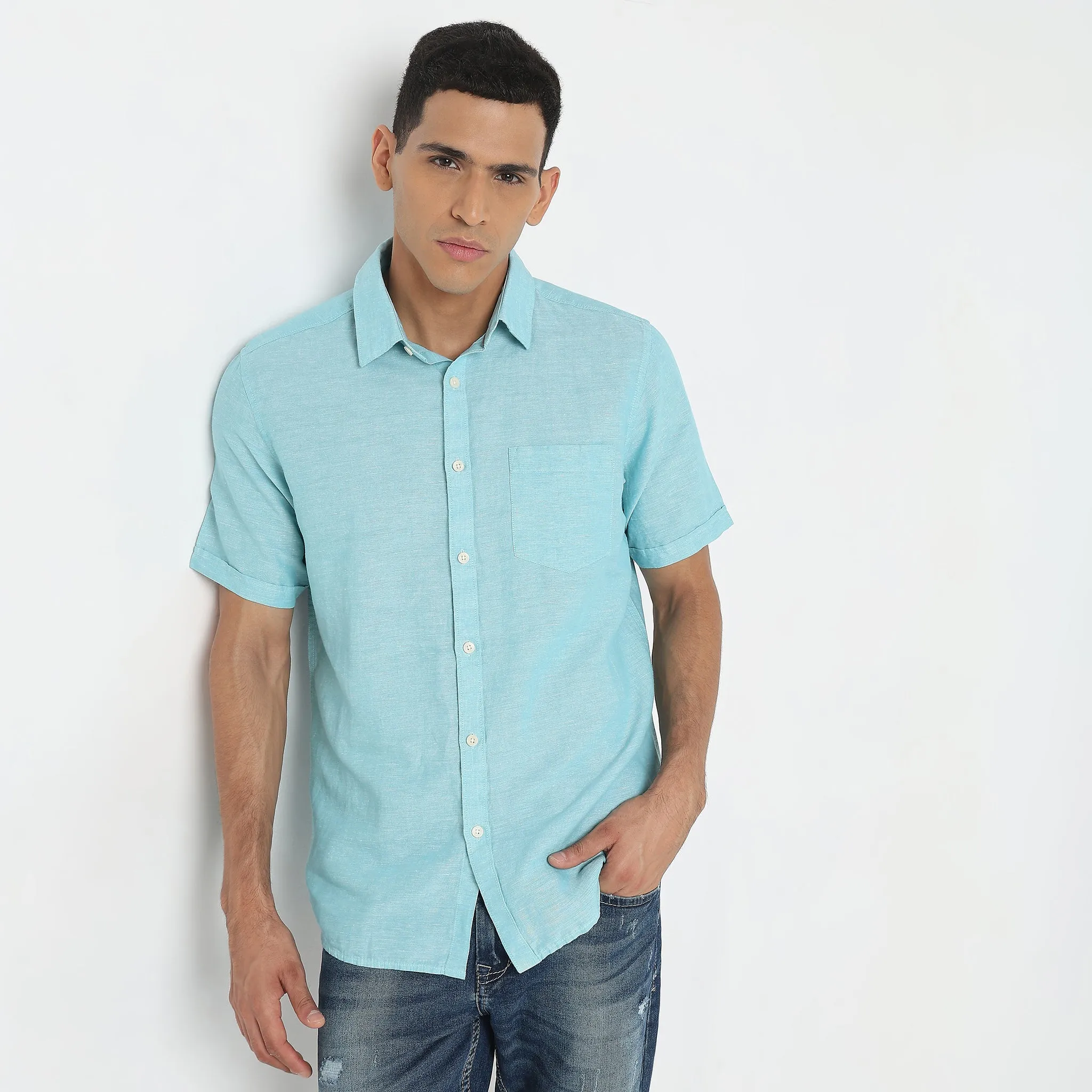 Linen Rich - Premium Natural All Year - Regular Fit Solid Shirt