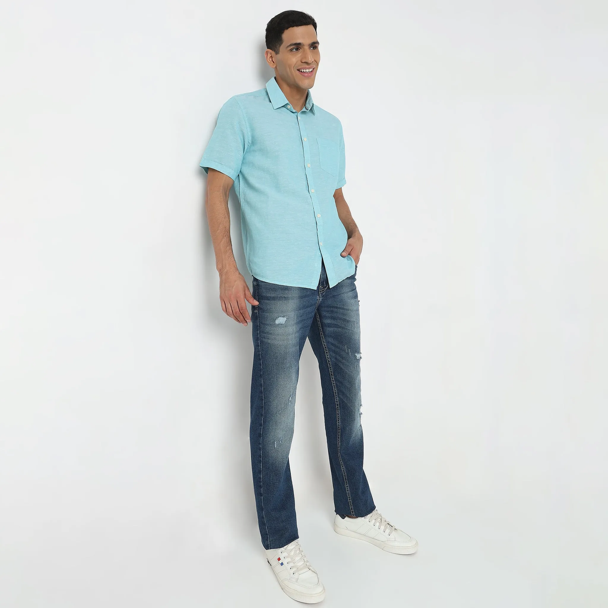 Linen Rich - Premium Natural All Year - Regular Fit Solid Shirt