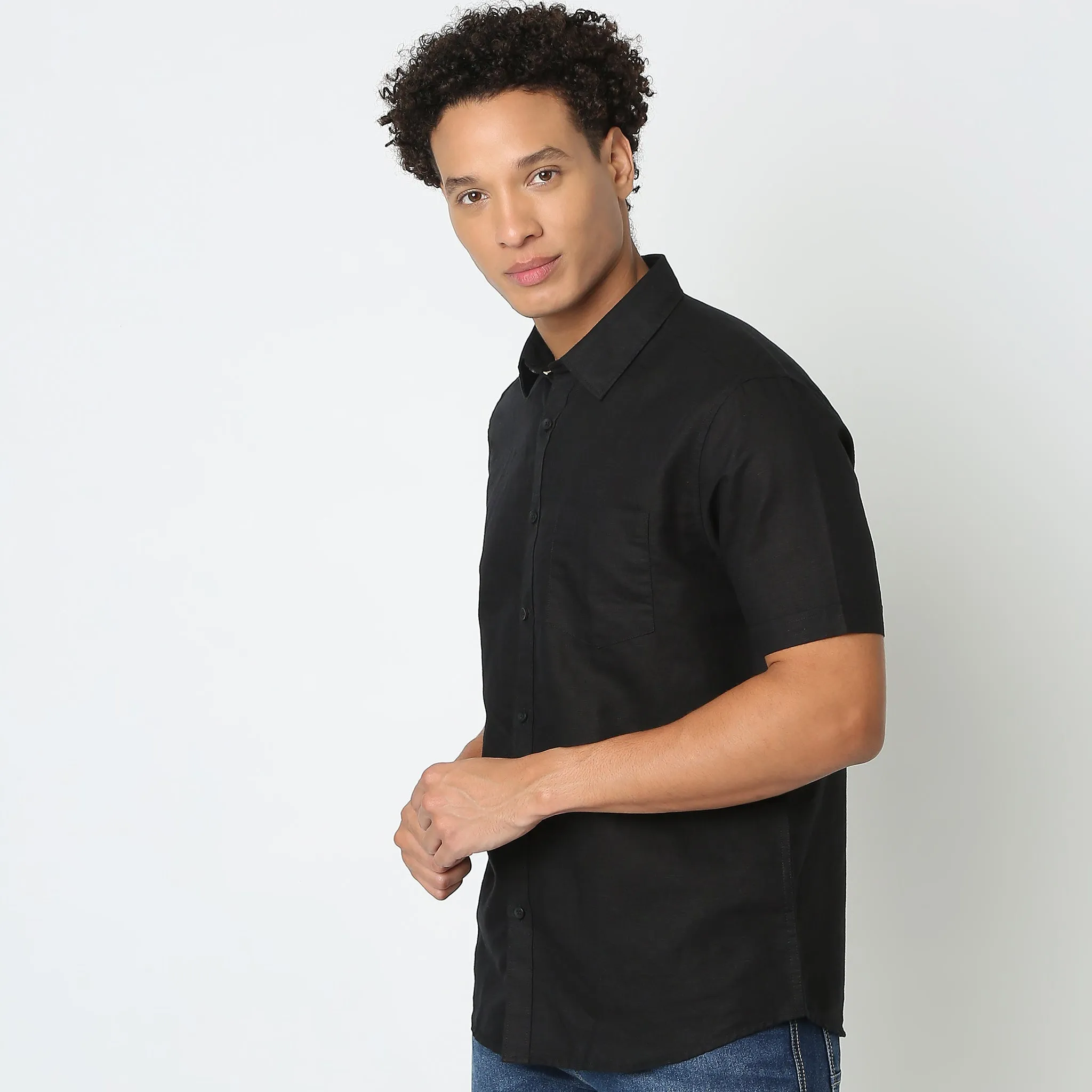 Linen Rich - Premium Natural All Year - Regular Fit Solid Shirt