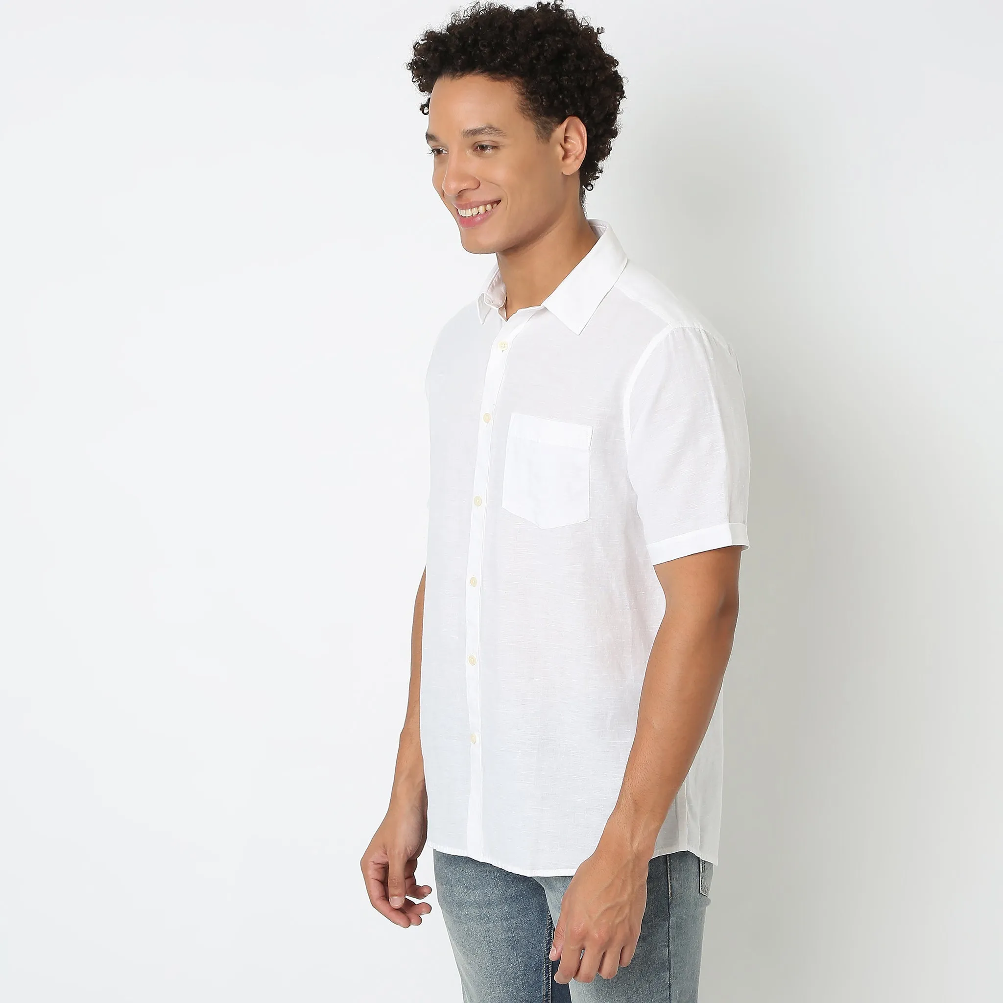 Linen Rich - Premium Natural All Year - Regular Fit Solid Shirt