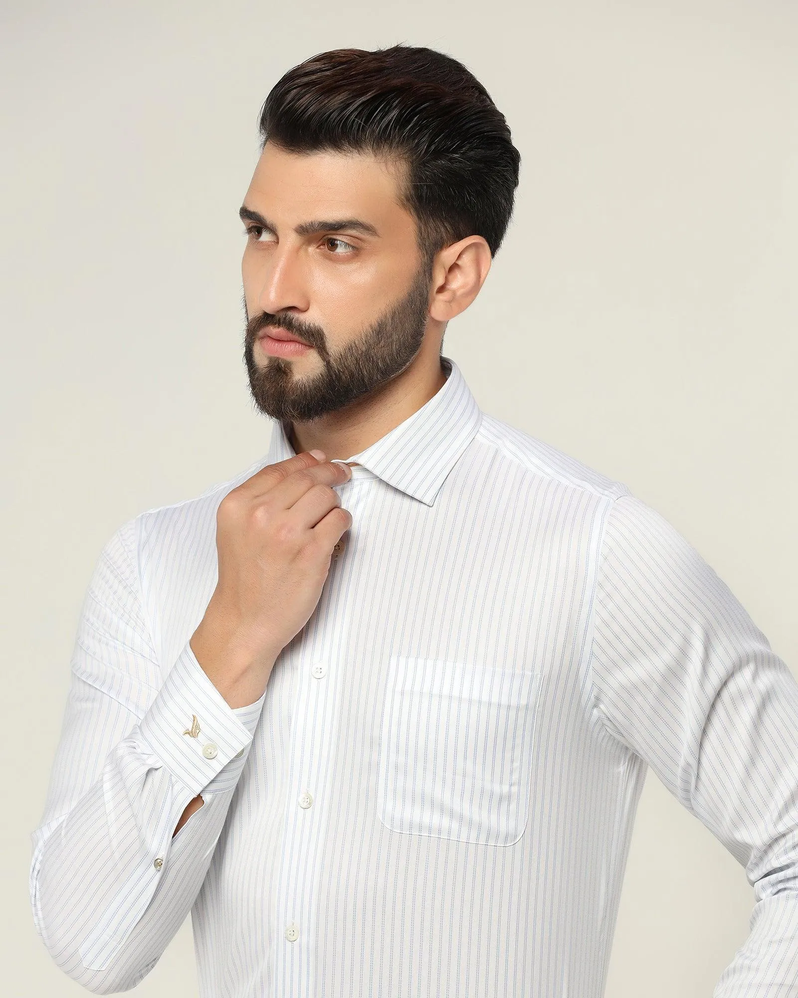 Luxe Formal Blue Striped Shirt - Kyle