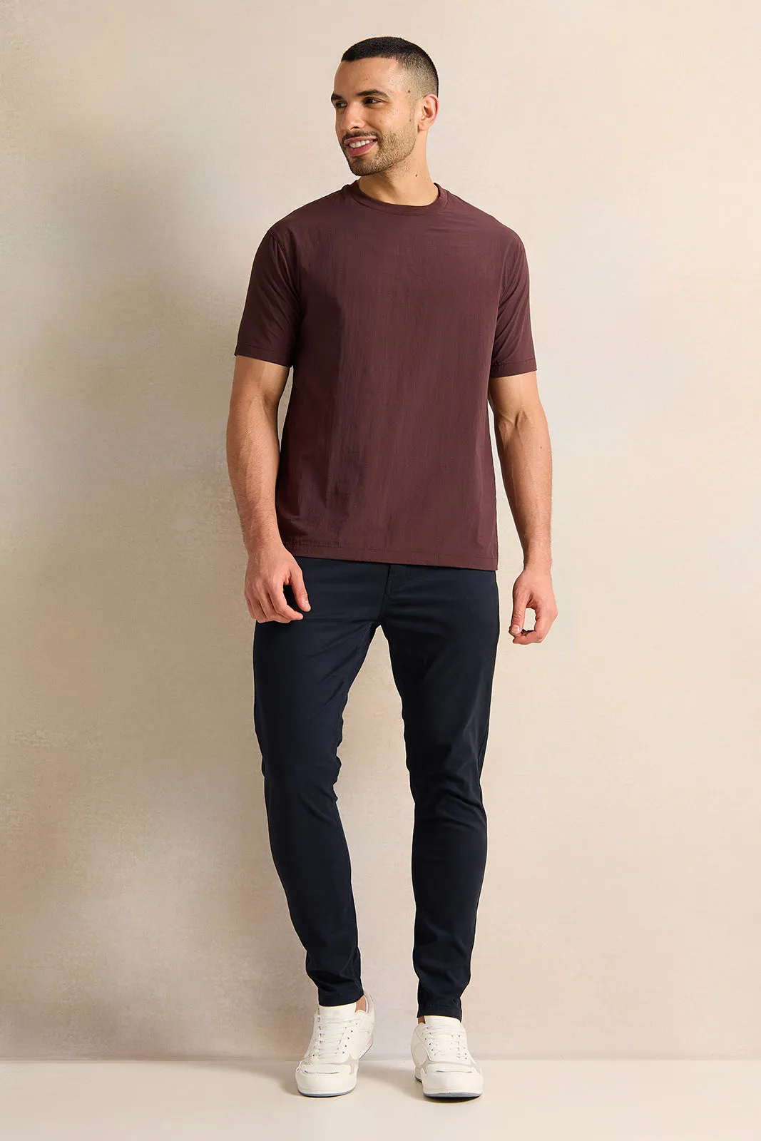 Men Burgundy Lounge T-Shirt