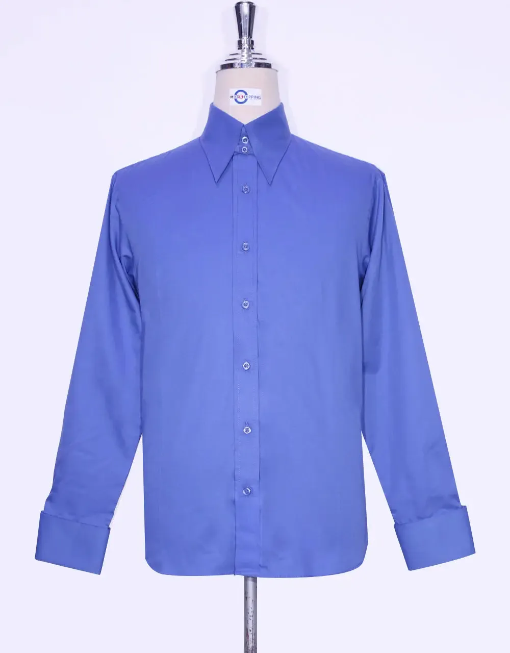 Men's Tab Collar Shirt - Sky Blue Tab Collar Shirt