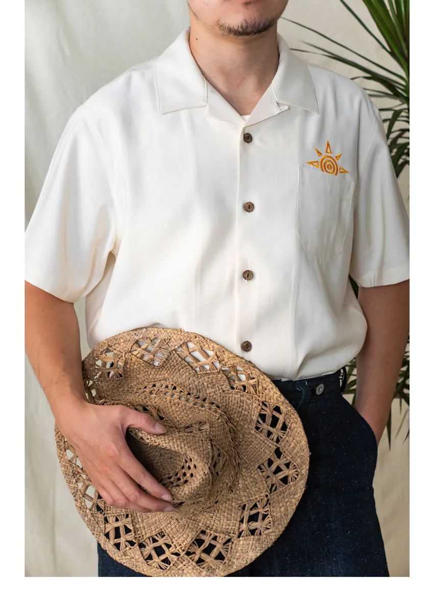 Men's TIKI Embroidery Cuban Collar Shirt