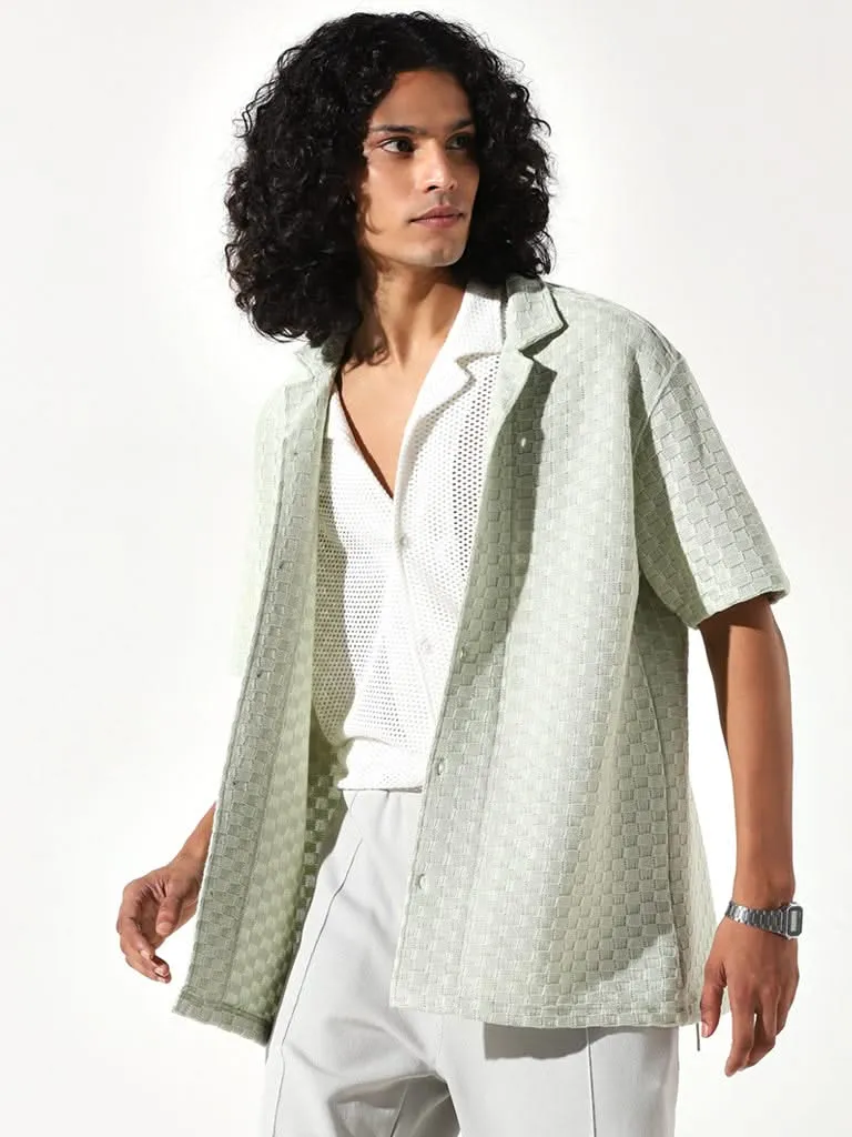 Nuon Sage Knitted Relaxed Fit Shirt