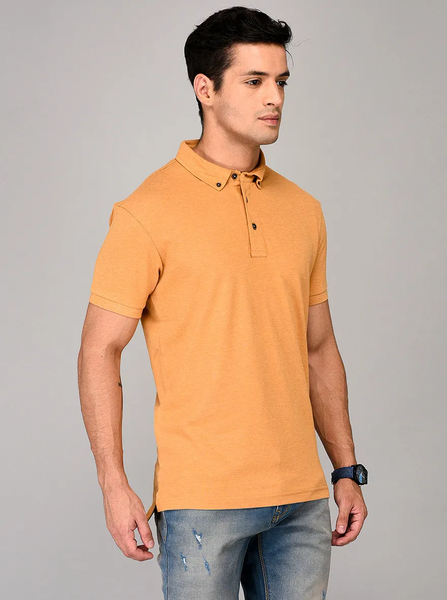 Orange Slim Fit Polo T-shirt | JadeBlue