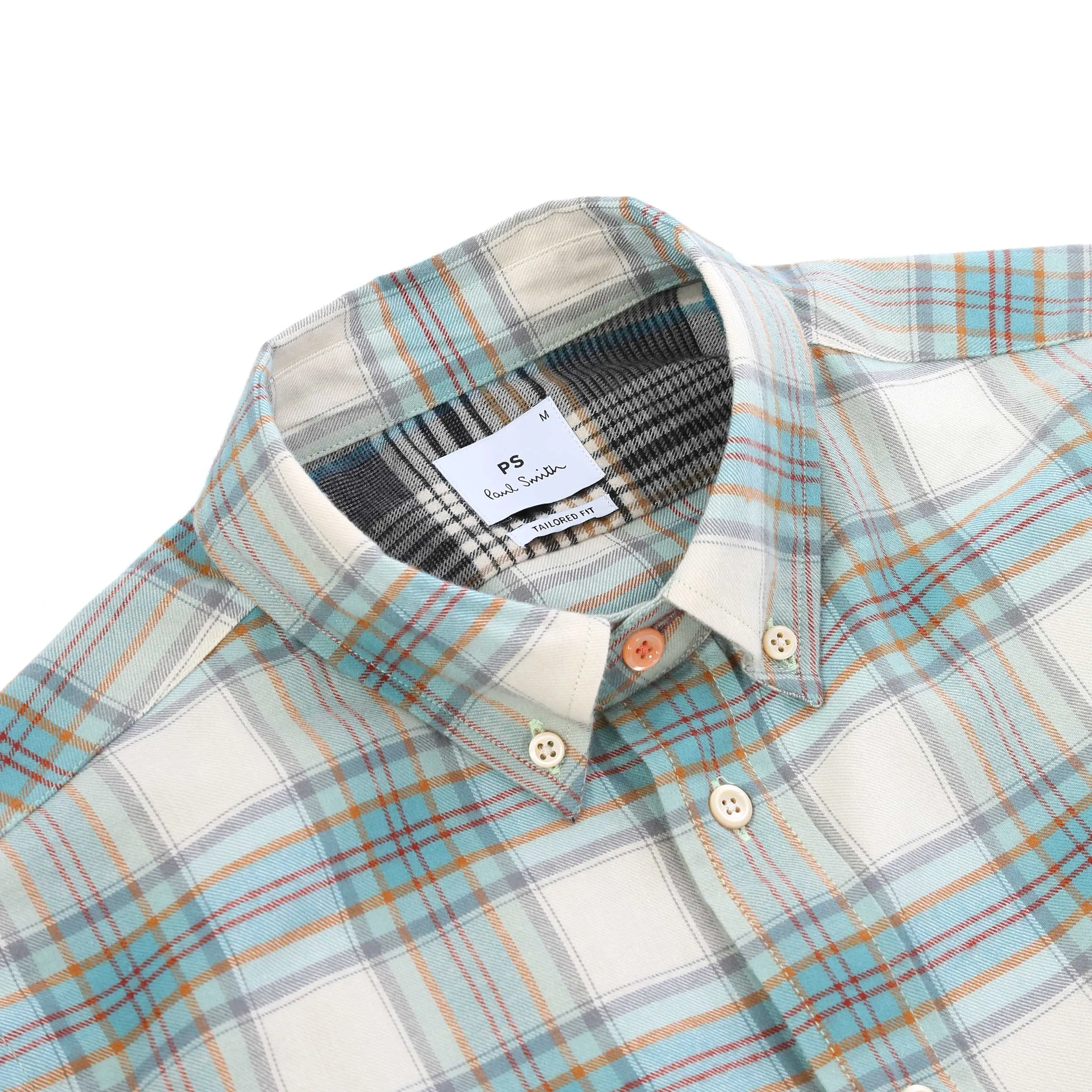 Paul Smith Tailored Fit BD Col Check Shirt in Green