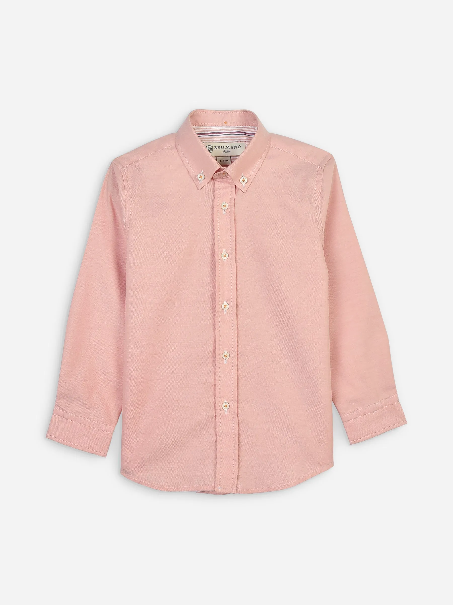 Peach Pink Oxford Long Sleeve Casual Shirt