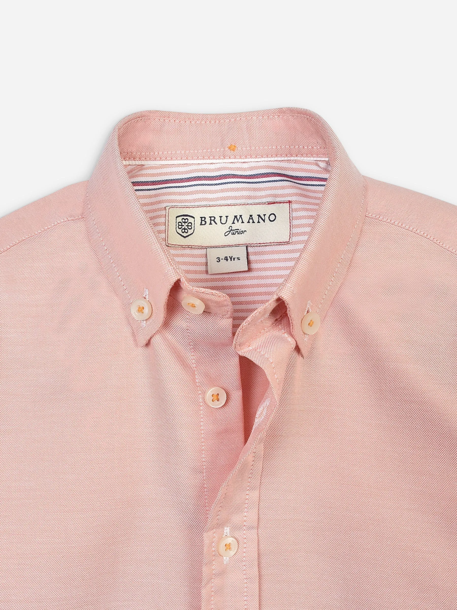 Peach Pink Oxford Long Sleeve Casual Shirt