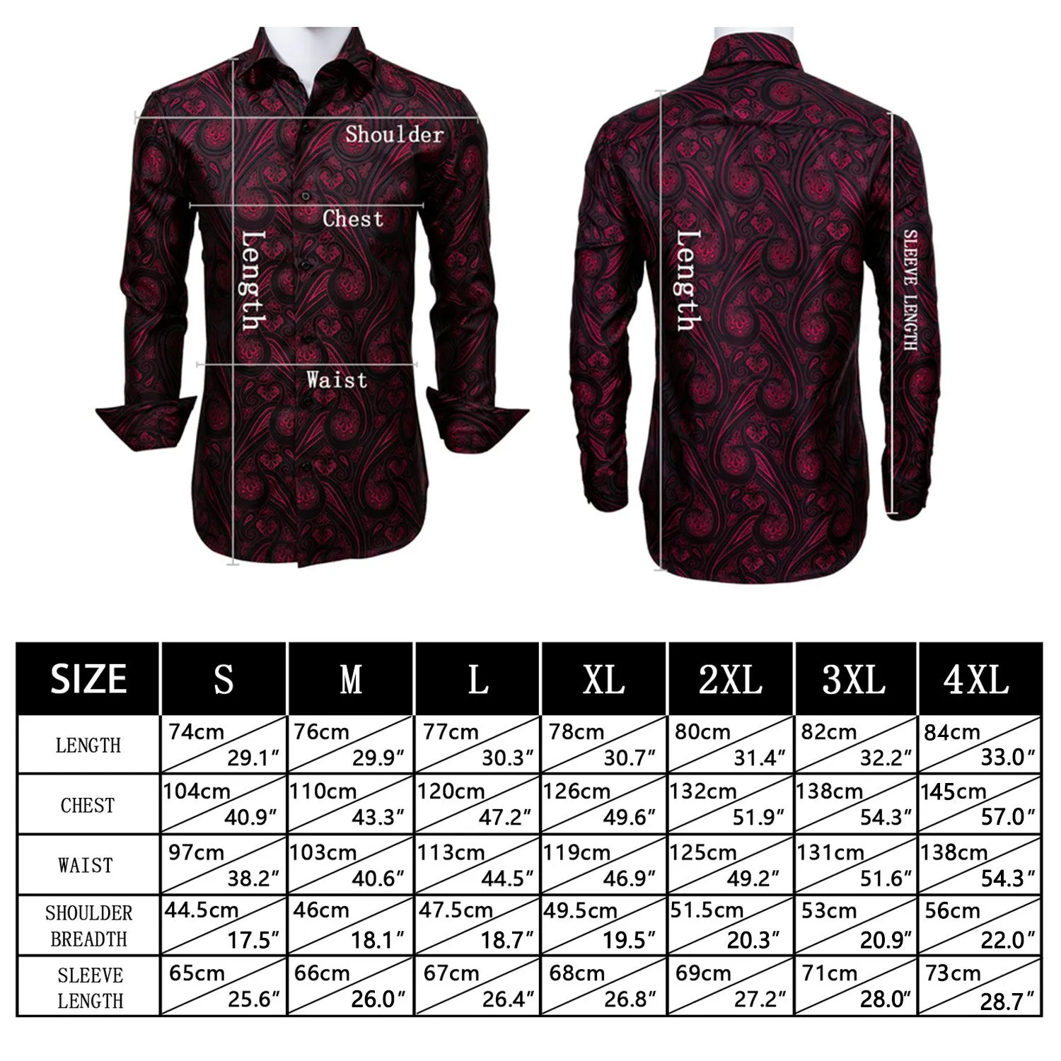 Pink Purple Paisley Style Silk Men's Long Sleeve Shirt