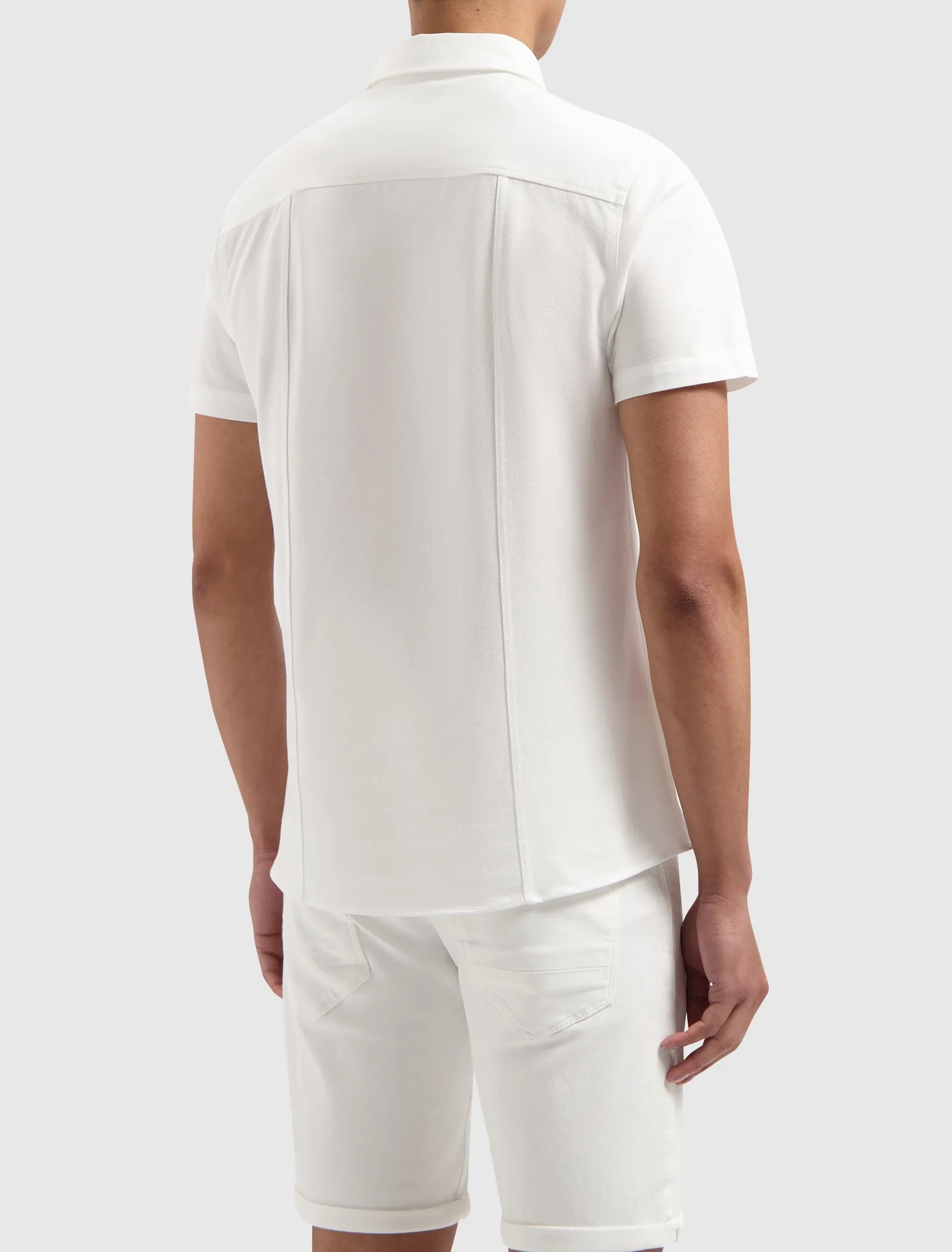 Piqué Short Sleeve Shirt | White