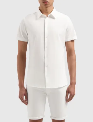 Piqué Short Sleeve Shirt | White