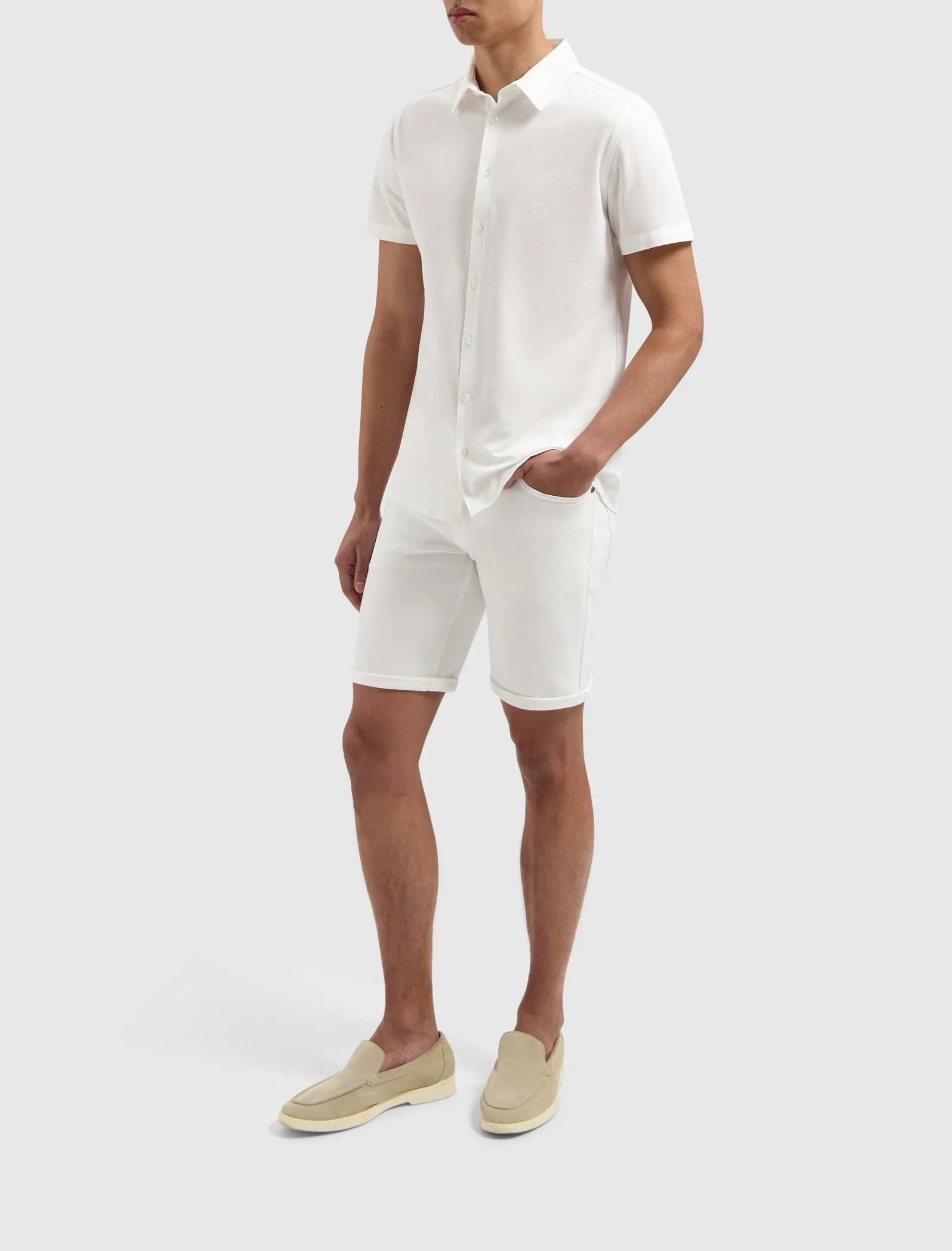 Piqué Short Sleeve Shirt | White