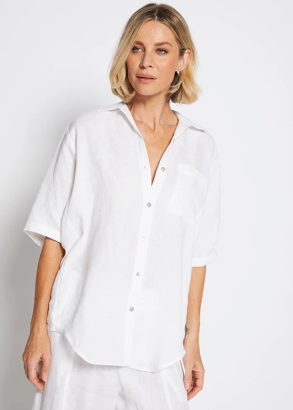 Quarry Linen Shirt in White