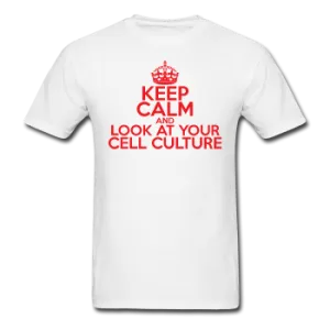 "Keep Calm and Look At Your Cell Culture" (red) - Men's T-Shirt