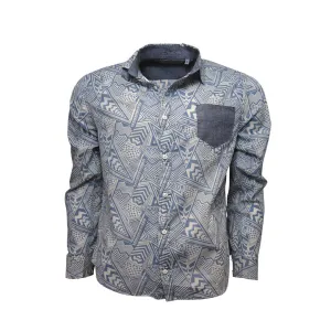 Raging Rooster SAI-82 Men’s Long Sleeve Aztec Print Shirt