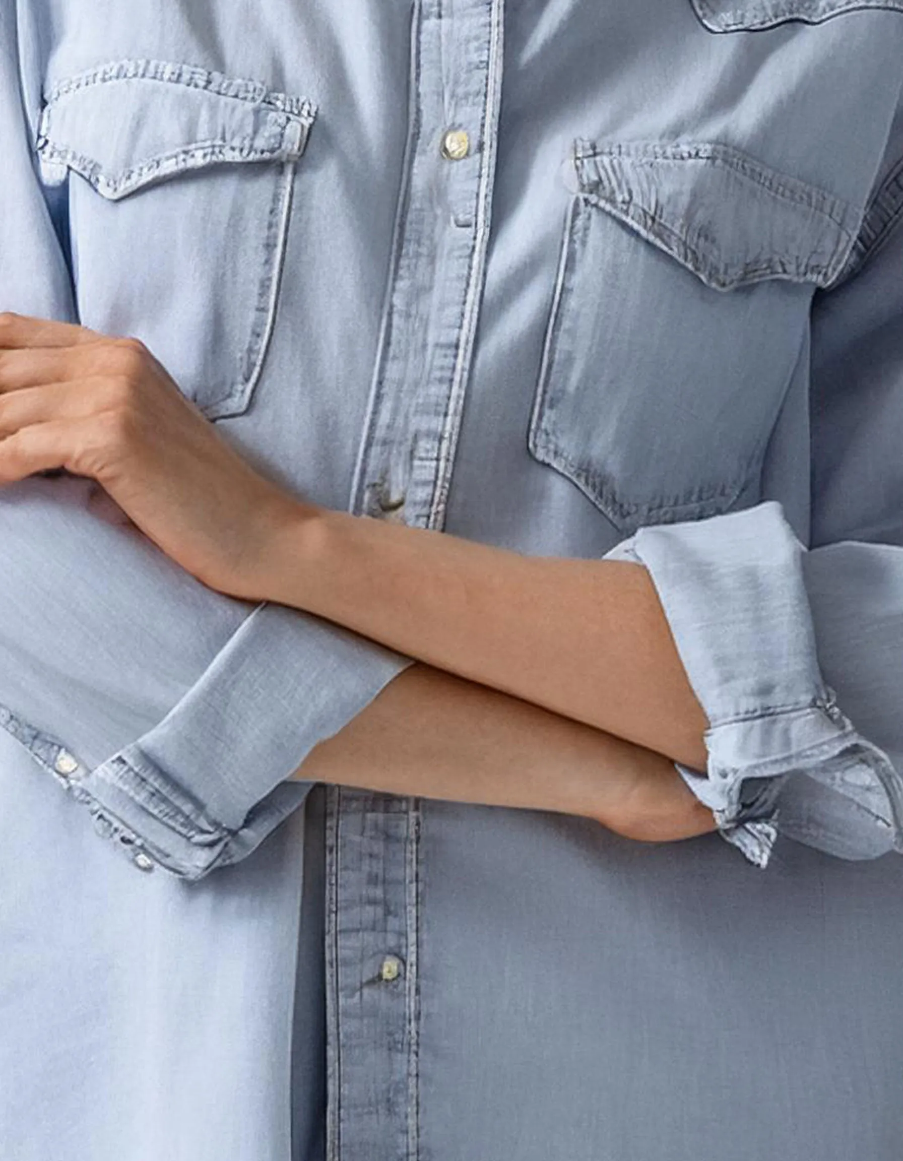 Relaxed Fit Light Blue Denim Shirt