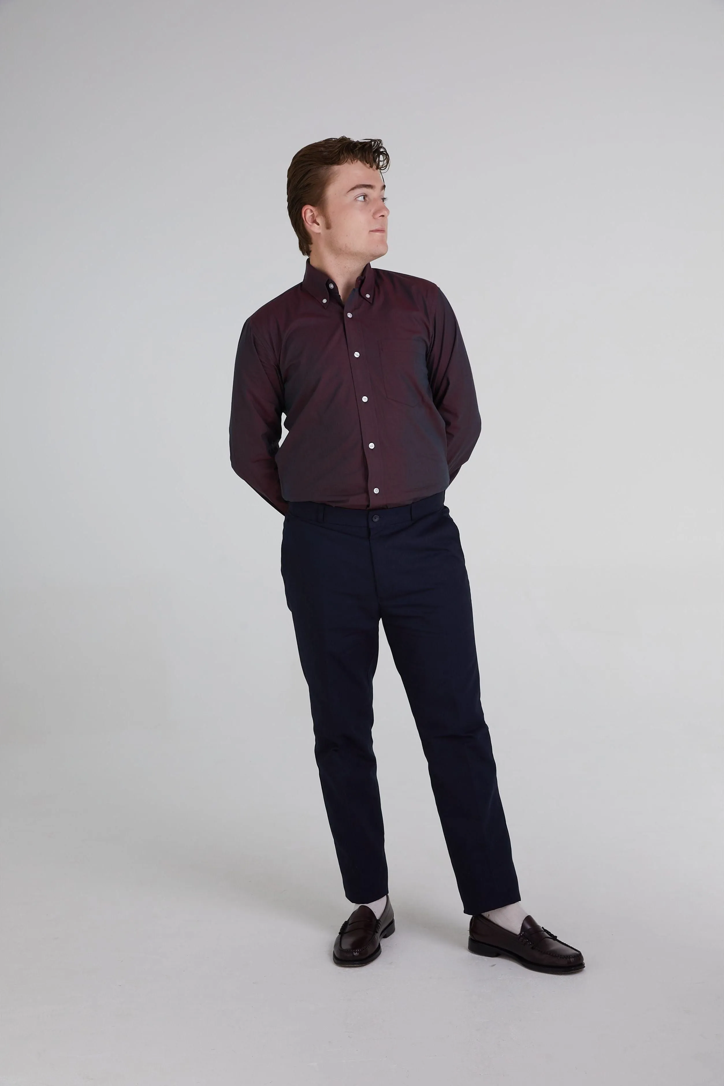 Relco - Tonic Burgundy Two Tone L/S - Shirt