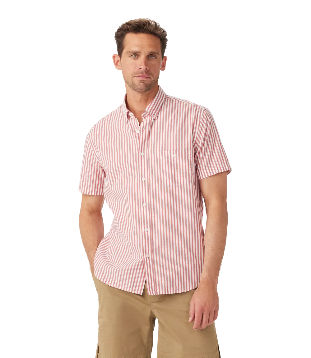 R.M.Williams - Regular Shirt - Striped - Short Sleeve - Red & White