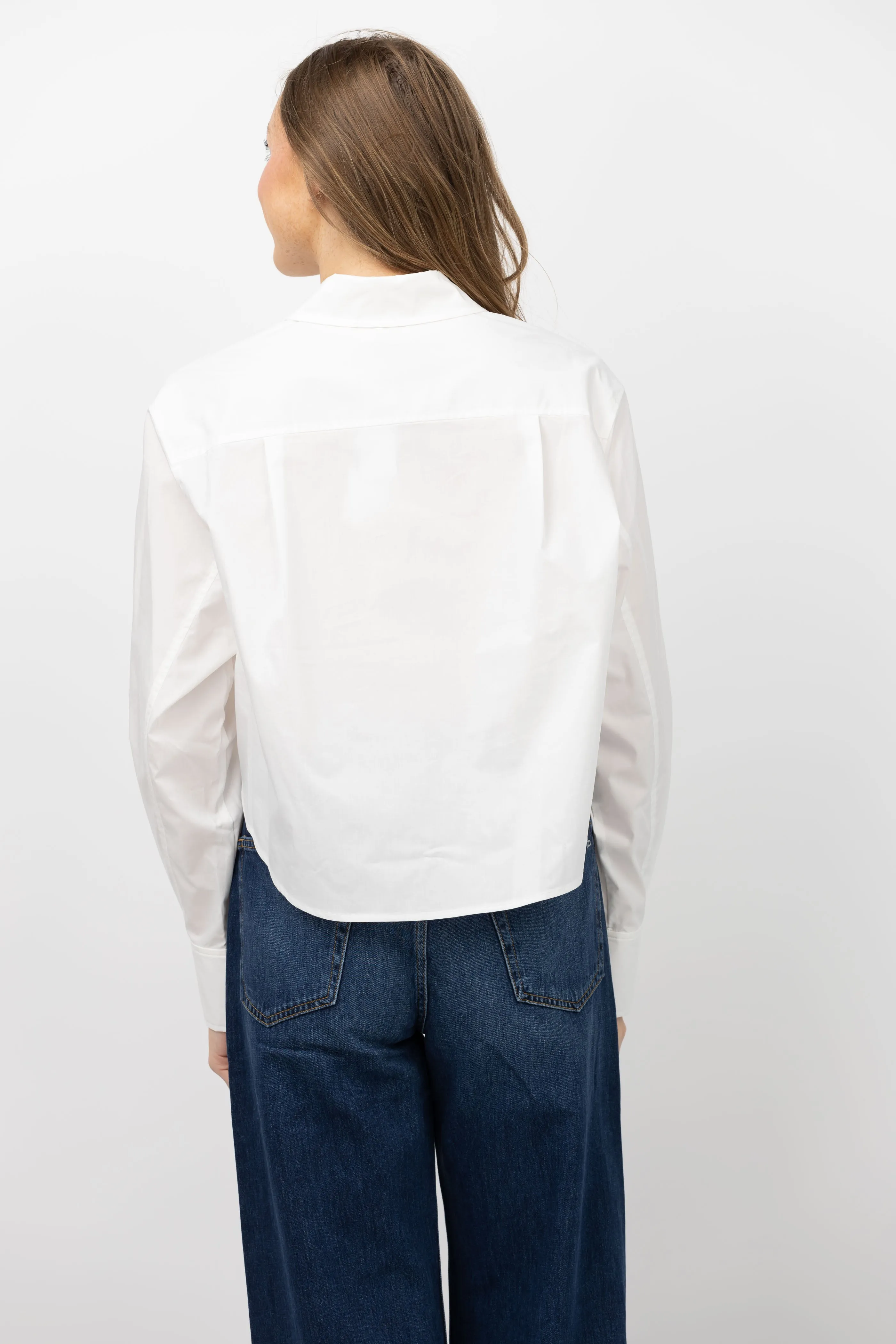 Simkhai Renata Cropped Shirt in White