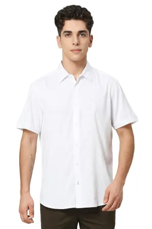 Slim Fit Viscose Polyester Stretch Dobby Halfsleeves Shirt