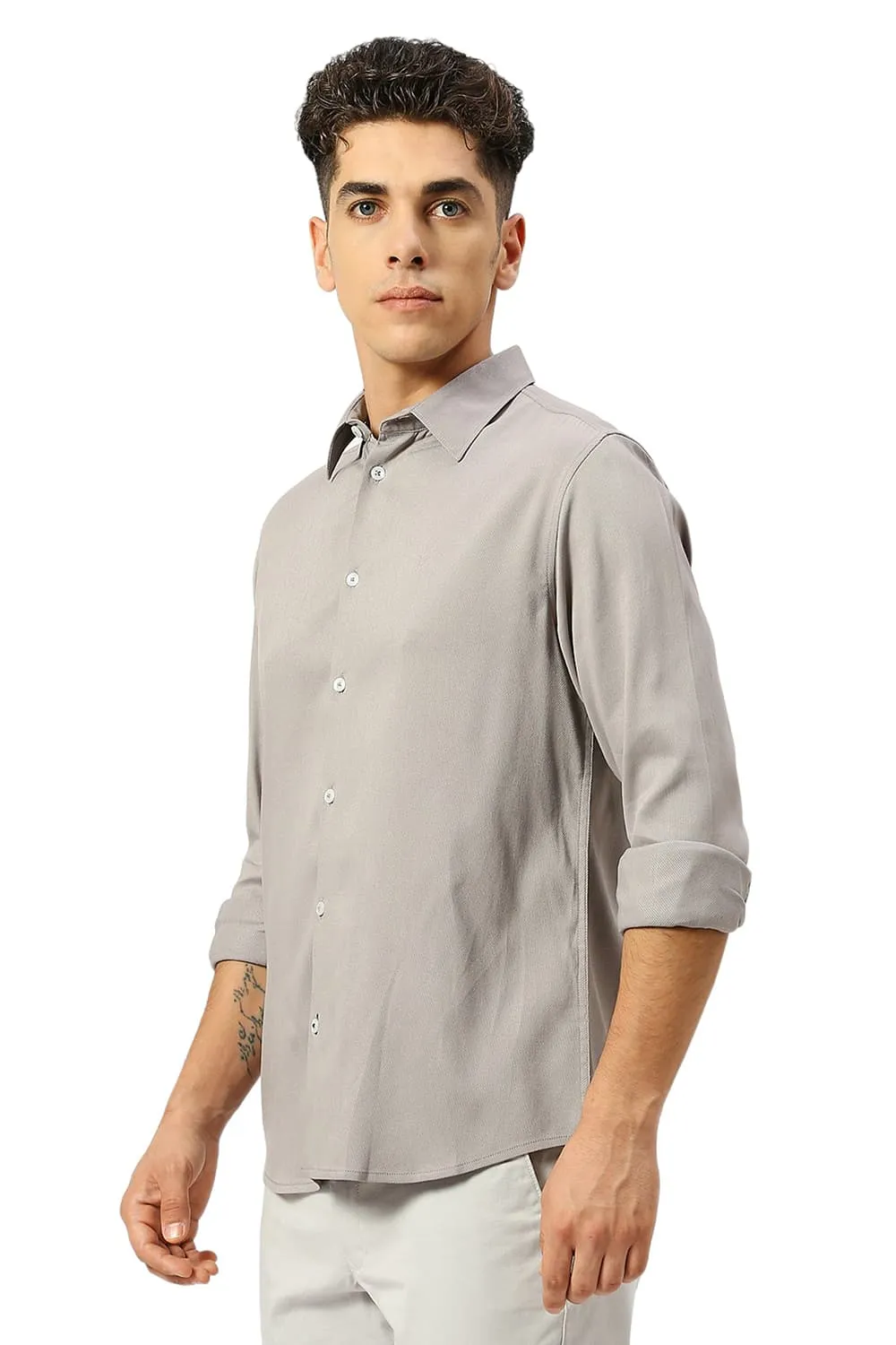 Slim Fit Viscose Polyester Stretch Dobby Shirt