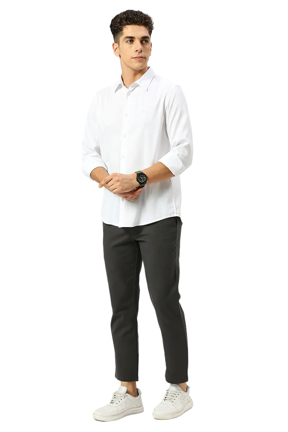 Slim Fit Viscose Polyester Stretch Dobby Shirt