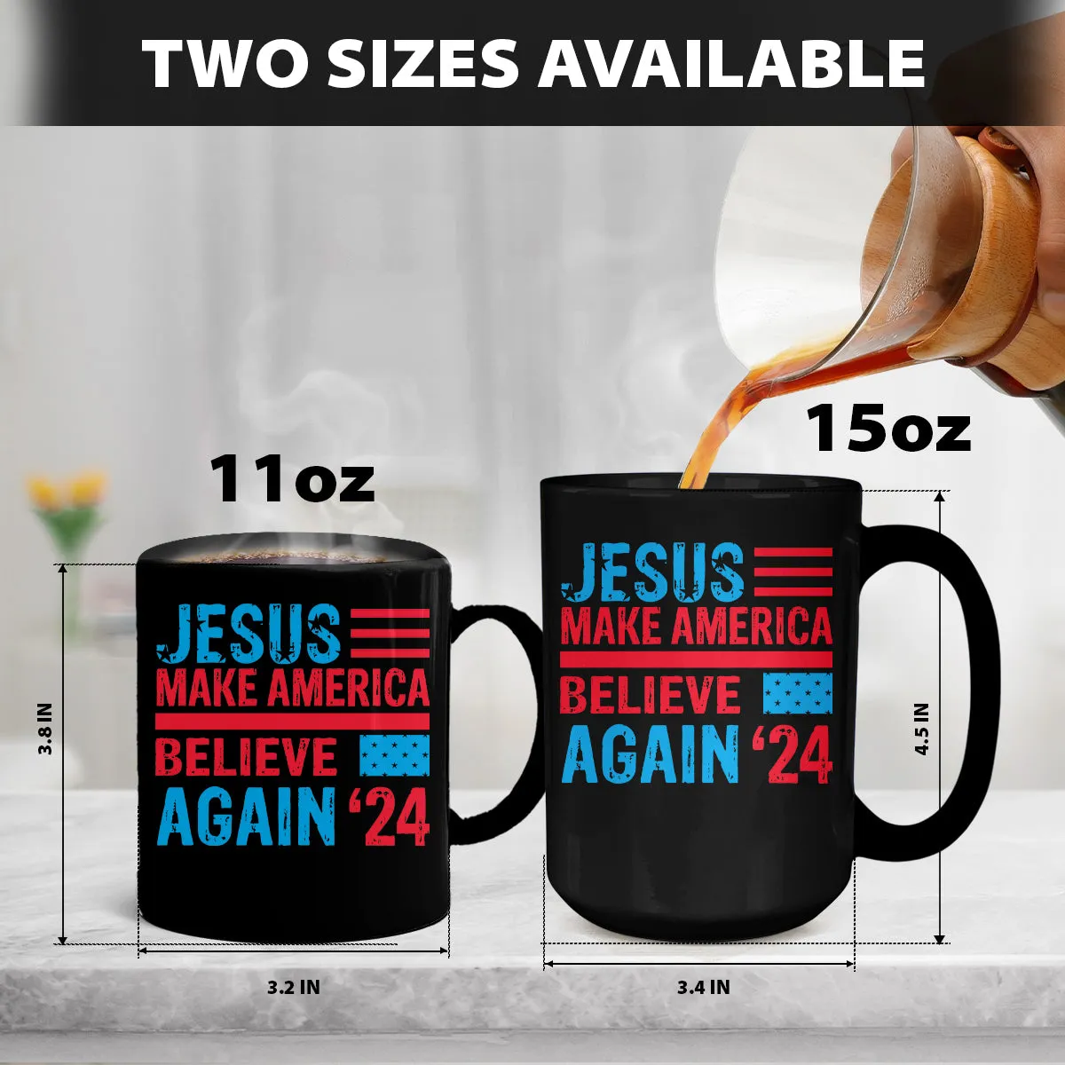 Teesdily | American Flag Jesus Shirt, Jesus Make America Believe Again '24 Tee Sweatshirt Hoodie Mug, Christian American Pride Gift, Patriotic T-shirt