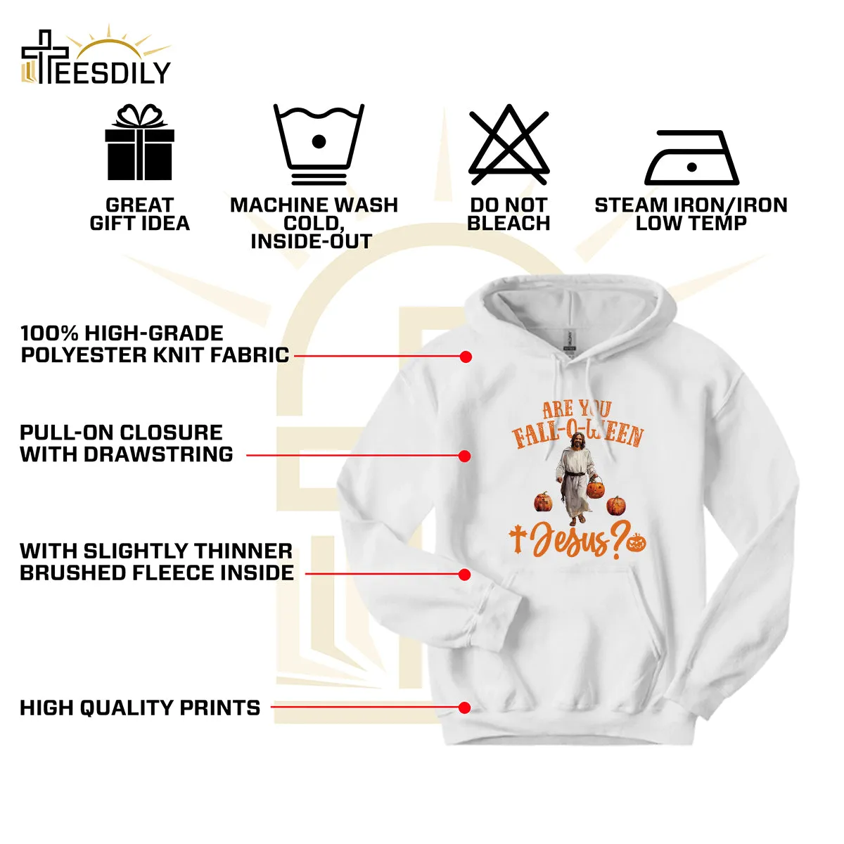 Teesdily | Are You Fall-O-Ween Jesus Shirt, Funny Jesus And Pumpkin T-Shirt, Halloween Jesus Pumpkin Fall Religious Sweater Hoodie, Jesus Lovers Gift