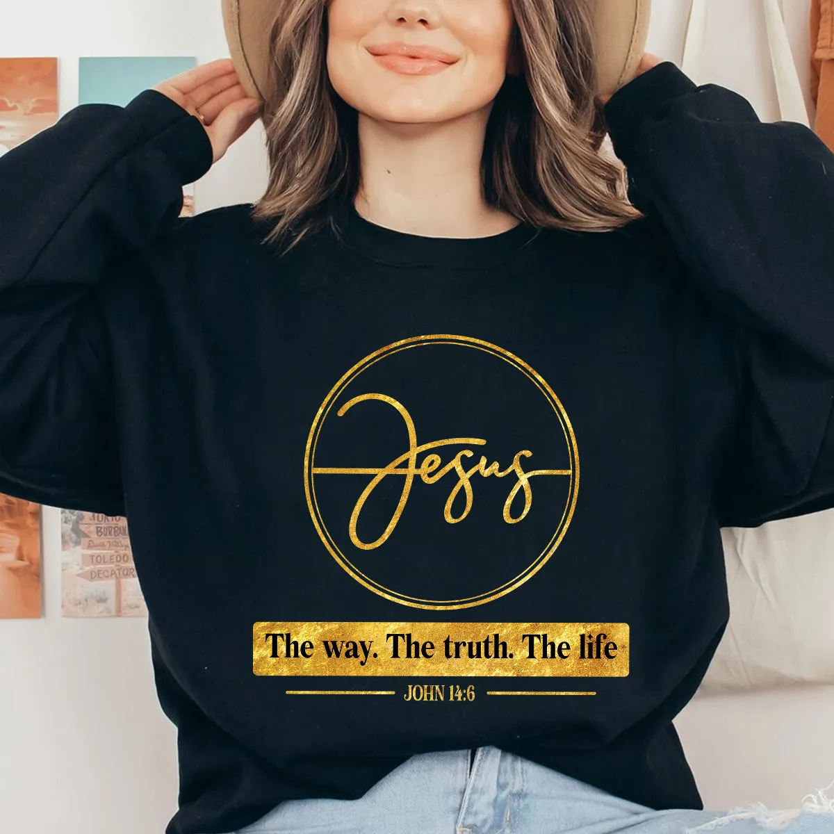 Teesdily | Jesus Christ Unisex Shirt, Jesus The Way The Truth The Life Jesus Shirt, God Inspiration Sweatshirt Hoodie Mug, God Believer Gifts