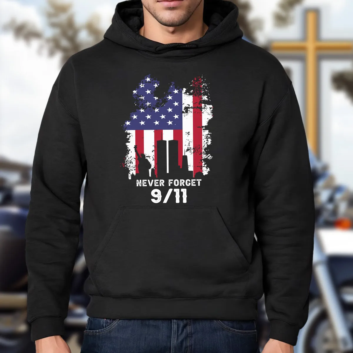 Teesdily | Patriot Day Shirt, Never Forget 911 T-shirt, The Statue Of Liberty American Flag Sweatshirt Hoodie Mug, Memorial Shirt, Remembrance Gift