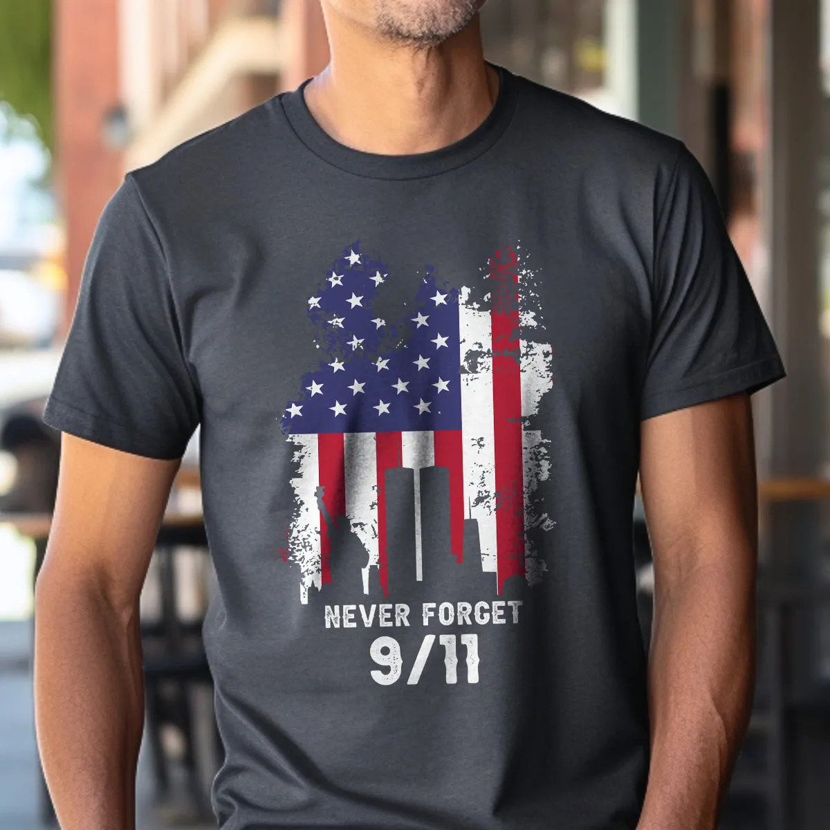 Teesdily | Patriot Day Shirt, Never Forget 911 T-shirt, The Statue Of Liberty American Flag Sweatshirt Hoodie Mug, Memorial Shirt, Remembrance Gift