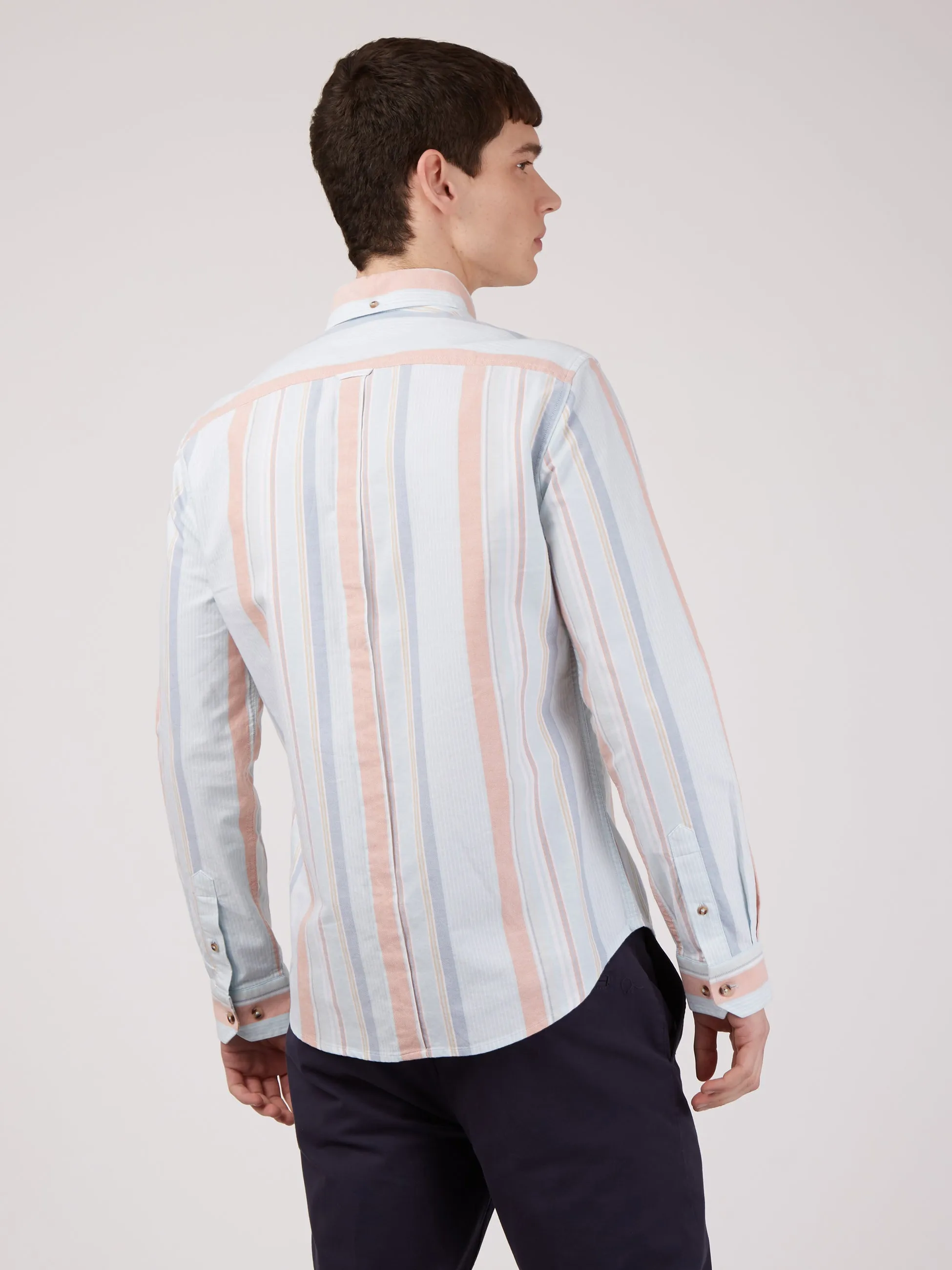 The Oxford Ivy Stripe Long-Sleeve Shirt - Sky Blue