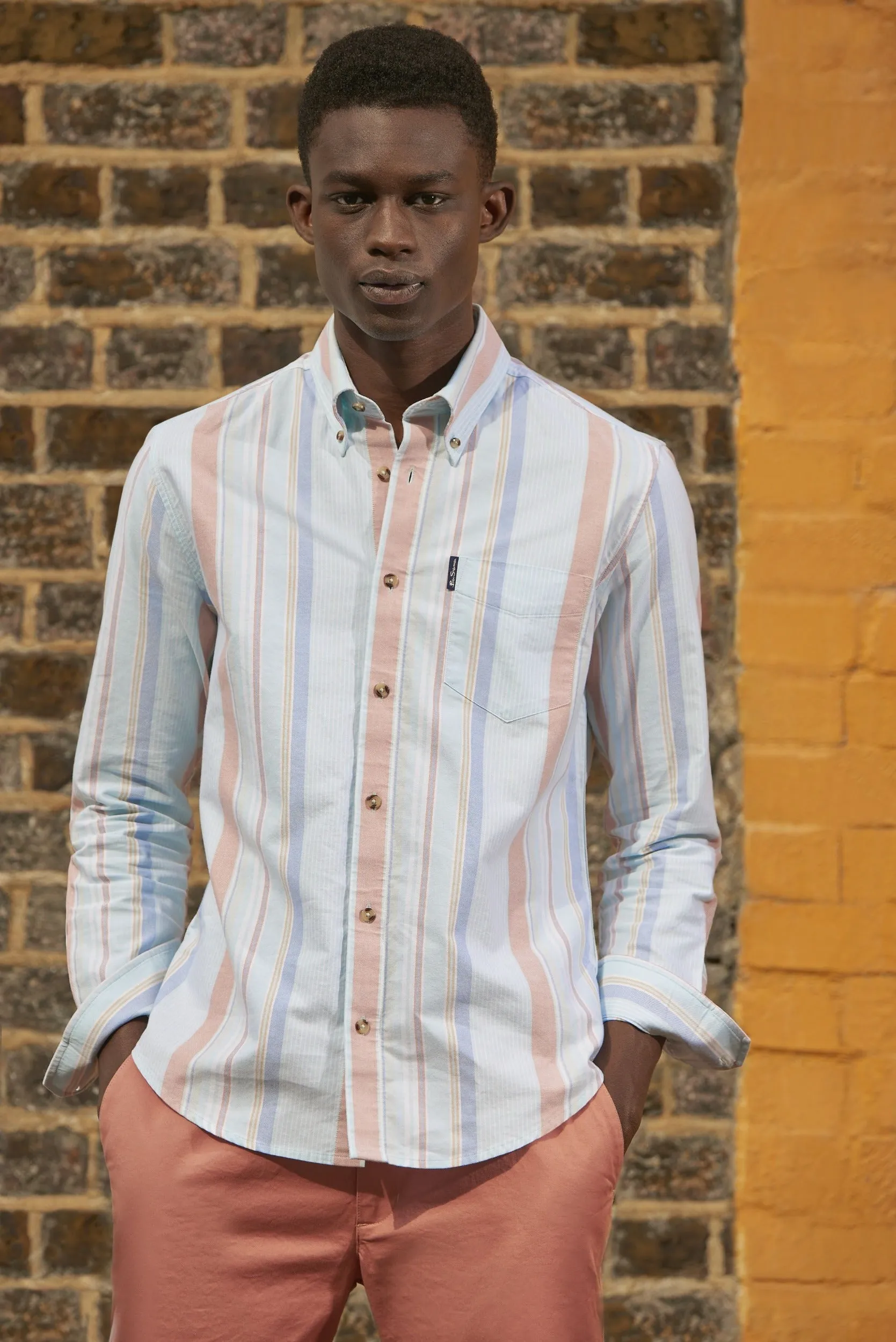 The Oxford Ivy Stripe Long-Sleeve Shirt - Sky Blue